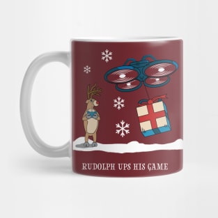 Rudolph Reindeer Christmas Drone Delivery Mug